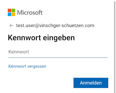Kennwort eingeben