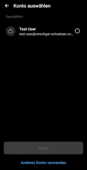 Konto auswählen